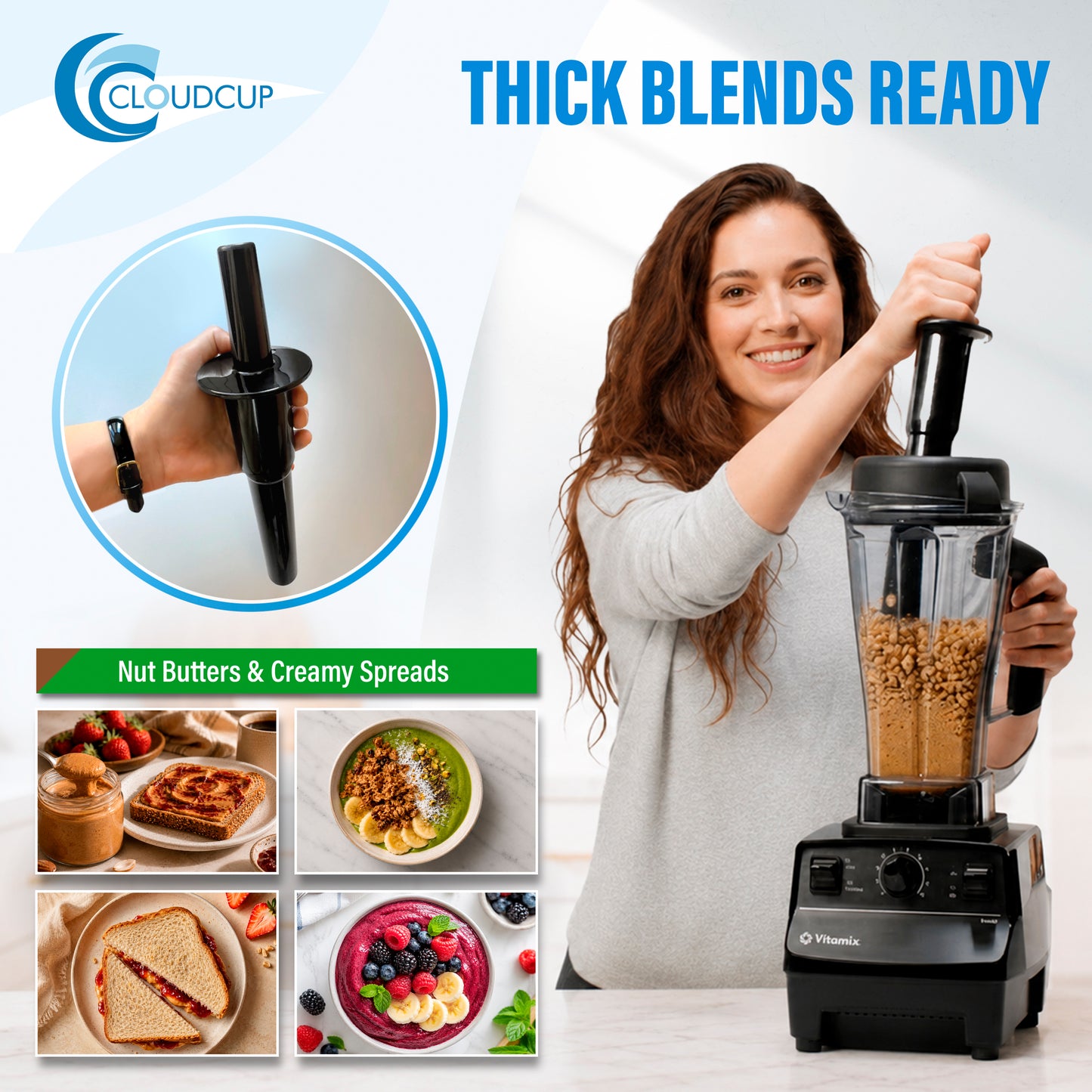 Classic Tamper Plunger Replacement for Vitamix 64-ounce Classic Container