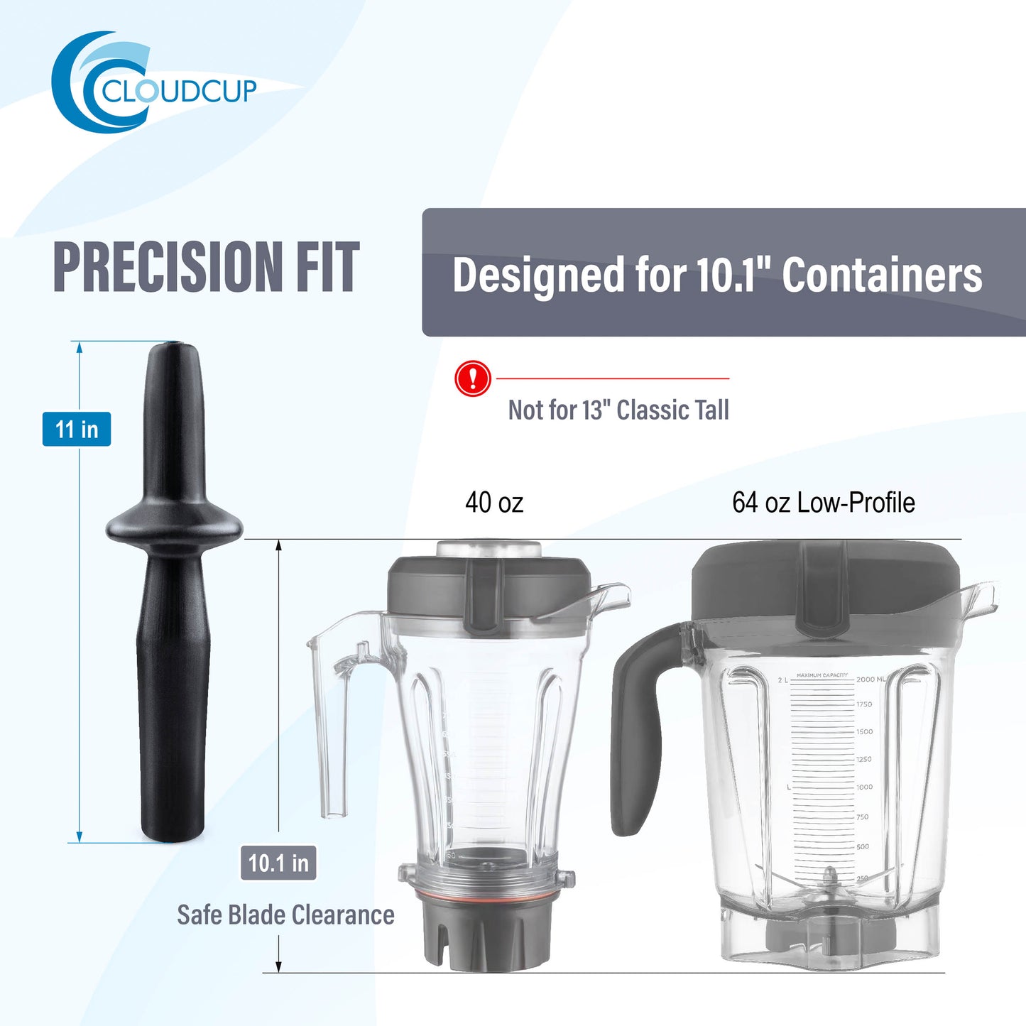 Low Profile Tamper Plunger for Vitamix 64-ounce Low Profile Container