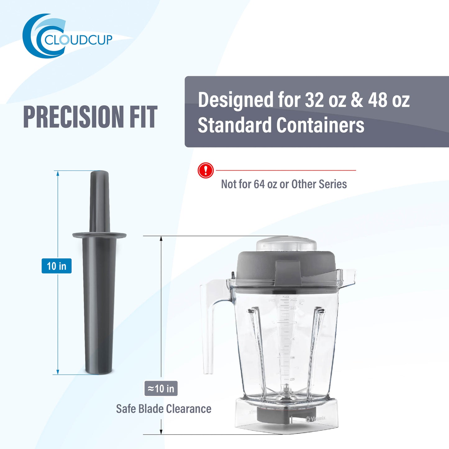 Small Mini Tamper Plunger Replacement for Vitamix 32 and 48 oz Containers