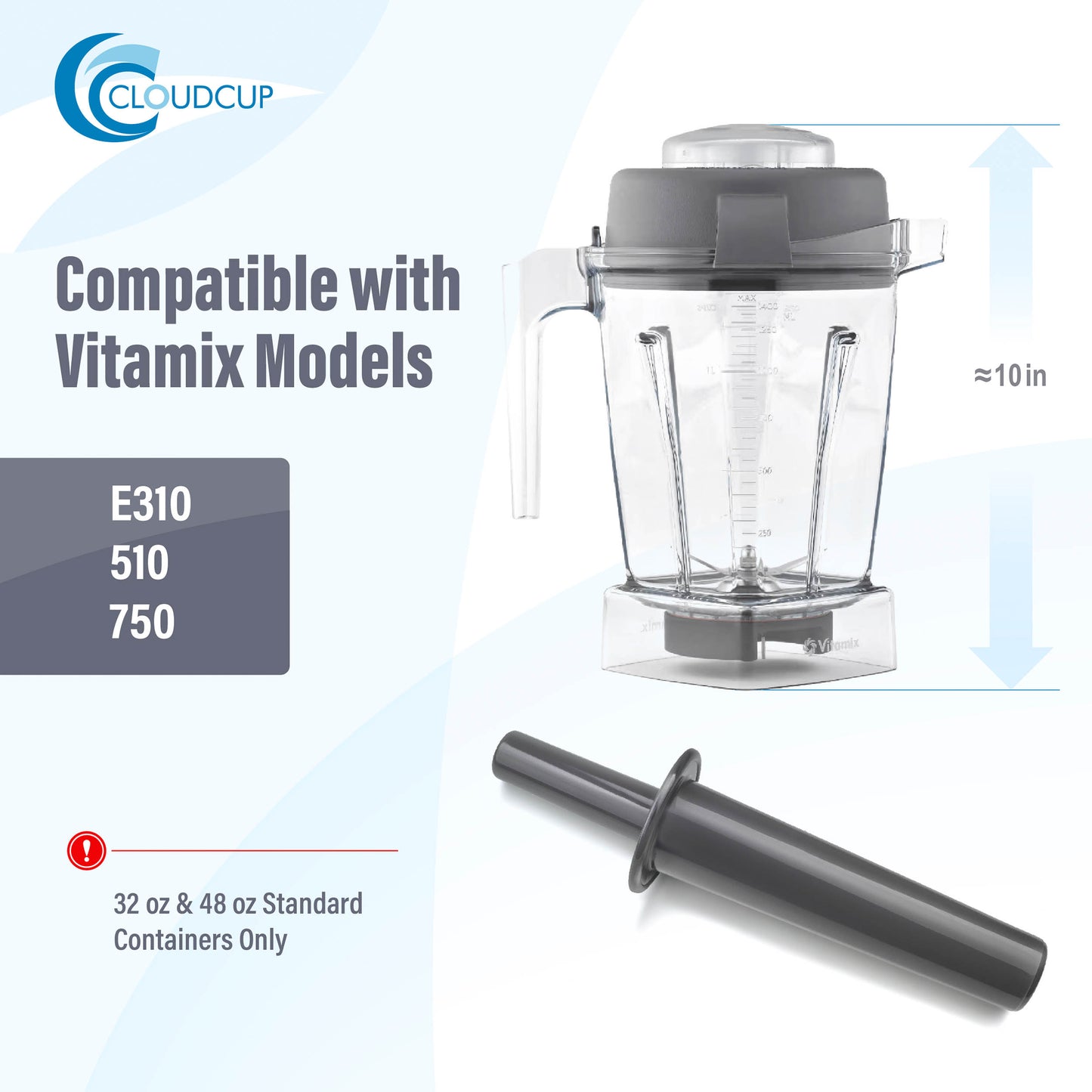 Small Mini Tamper Plunger Replacement for Vitamix 32 and 48 oz Containers